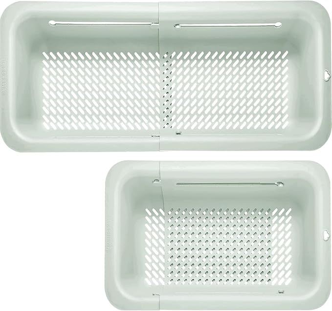 LASSHSWA Collapsible Colander for Kitchen, Over the Sink Strainer Basket for Kitchen, Fruit Pasta Food Strainer Expandable Plastic Colander BPA Free (Light Gray) by LASSHSWA