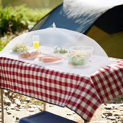 ZMCINER 7 Pack Food Covers for Outdoors Mesh Screen Include Food Tents 1 Extra Large (40"X 24") & 6 Standard (17"X 17") Collapsible and Reusable Mesh Covers for Outside, BBQ Party Supplies, Fruit - Image 6