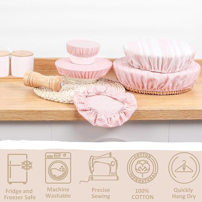 Reusable Bowl Covers, 5 Size Stretch Cloth Bowl Covers for Bread Proofing, cloth Fabric bowl Cover for Food Fruits Leftover (K)