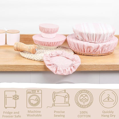 Reusable Bowl Covers, 5 Size Stretch Cloth Bowl Covers for Bread Proofing, cloth Fabric bowl Cover for Food Fruits Leftover (K)