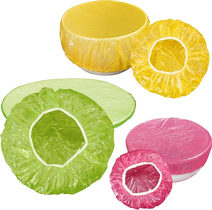 Boao 120 Pieces Reusable Elastic Food Bowl Storage Covers 3 Size Colorful Bowl Covers Dish Plate Plastic Cover for Family Outdoor Picnic - Image 3