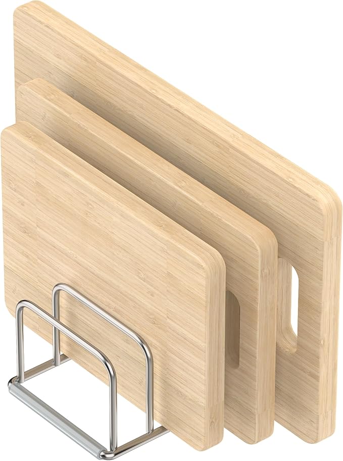 KORRTFID Cutting Board Organizer Stand Holder,304 Stainless Steel Chopping Board Holder,Pot Pan Lid Holder Rack kitchen Shelf Bakeware,Cookie Sheets Organizer (1.0 Inch Width Slots) - Image 7