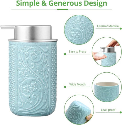 12OZ/350ML Ceramic Foaming Soap Dispenser Empty Hand Soap Dispenser Refillable Lotion Containers with Pump - Image 5