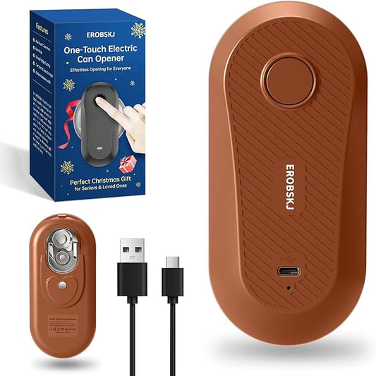 Auto Electric Can Opener, Rechargeable Can Openers for Seniors & Arthritis, One-Touch Automatic Can Opener, Hands-Free, Smooth Edge, Compact, Cordless, Food-Safe Kitchen Gadgets