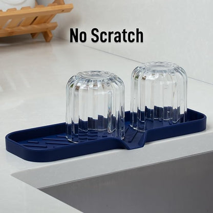 Zulay Kitchen Large Silicone Sponge Holder (12x4) – Flexible Sink Organizer Tray for Kitchen & Bathroom – Multipurpose Soap Dish for Sponges, Makeup, Trinkets & More (Dark Blue) - Image 7