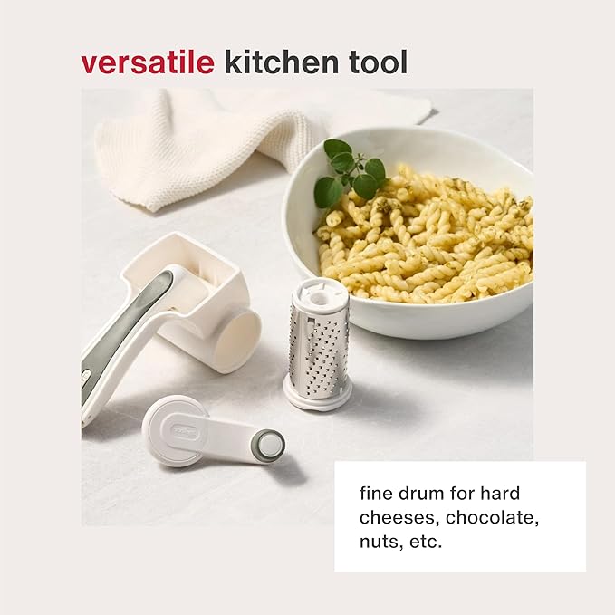 Zyliss Classic Rotary Cheese Grater - NSF Restaurant Certified Handheld Grater - Can be used for Hard Cheese, Chocolate & More - With Comfortable Handle & Easy-to-Clean Drum - White - Image 5