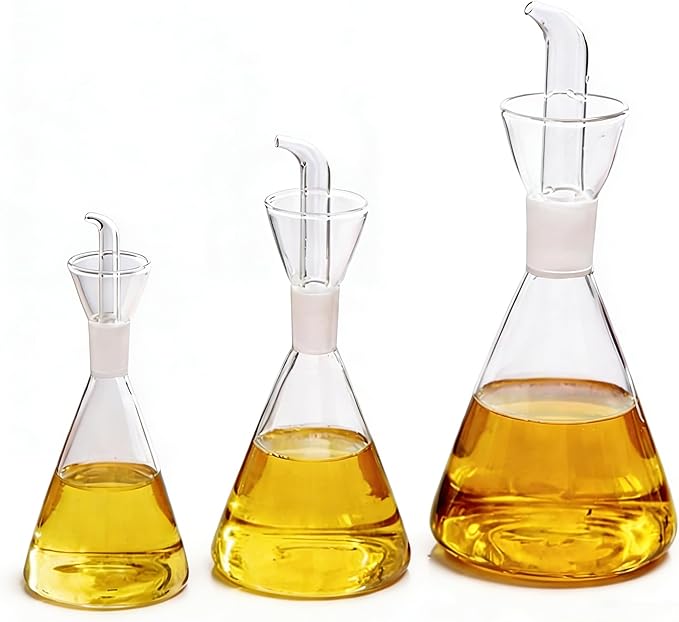 ELETON Conical 8 oz Glass Oil Dispenser – No Drip Olive Oil Cruet with Leak-Proof Spout, Easy-Fill Wide Mouth, Borosilicate Bottle for Kitchen & BBQ - Image 9