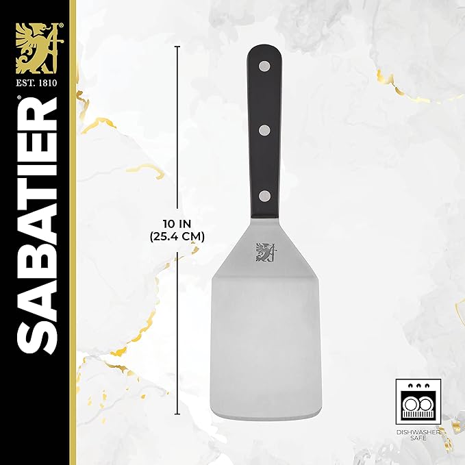 Sabatier Triple Rivet Stainless Steel Wide Turner, 9.65-Inch, Black,5154549 - Image 2