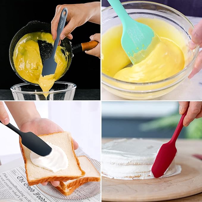 Mini Silicone Spatula - BPA Free Pro-Grade 600ºF Heat-Resistant Non-Stick Small Rubber Jar Spatula - Silicone Kitchen Scraper Utensil Tool for Cooking and Baking, 8.8 IN - Image 7