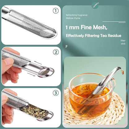 2 Pack Tea Infusers, Extra Fine Mesh Tea Strainer for Loose Tea, Stainless Steel Long Handle Tea Steeper Diffuser for Leaf Tea, Coffee, Spices, Seasonings - Image 4