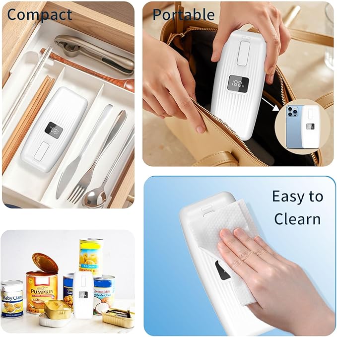 Electric Can Opener with LED Display, USB Rechargeable Electric Can Opener for Seniors & Arthritis, One-Touch Automatic Can Opener, Hands-Free, Smooth Edge, Compact, Cordless