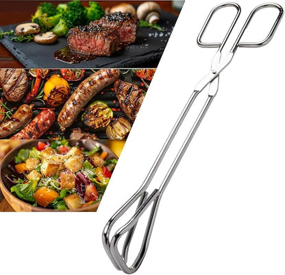 Hiash 11" Heavy Duty Stainless Steel Kitchen Scissor Tongs with Comfortable Ergonomic Grip, Heat Resistant Tongs for Cooking & BBQ, Set of 2 - Image 7