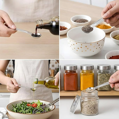 4Pcs Stainless Steel Measuring Spoons Set, Metal Measuring Spoons Set, Table Spoon Measure Spoon for Coffee, Teaspoon Scoop Kitchen Gadgets Cooking
