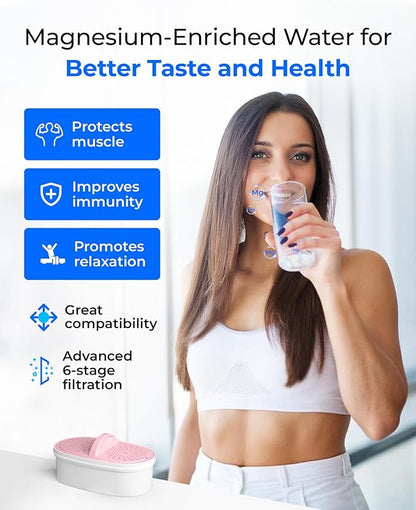 [Original] Waterdrop PF-01MG Magnesium Water Filter Replacement for Waterdrop Pitcher and Dispenser, Reduces Chlorine, Odors, Improved Coffee Taste, Last Up to 2 Months or 100 Gallons, 1 Pack