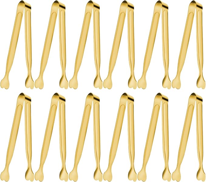 Serving Tongs, Anytrp 12-Packs Stainless Steel Sugar Tongs, 5.3inch Small Tong Kitchen Appetizers Tong for Serving Food, Buffets, Coffee Bar, Tea Party, Desserts Party and Ice Bucket by Unknown