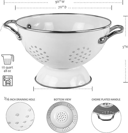 Calypso Basics by Reston Lloyd Powder Coated Enameled Colander, 1.5 Quart, Turquoise