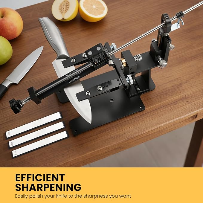 Newise Precision Knife Sharpening System, Adjustable Angle Guided Sharpener Kit with 5 Diamond & Ceramic Stones, for Kitchen, Hunting, Pocket – Professional Sharpening Tool