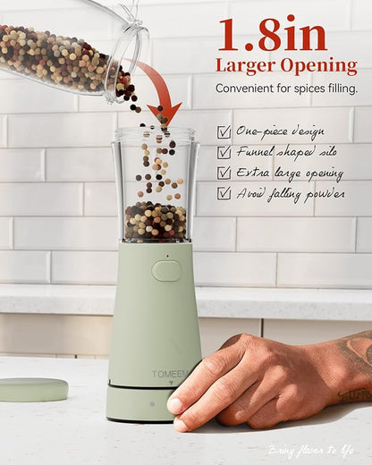 Electric Salt and Pepper Grinder Set with Storage Base, Stainless Steel Rechargeable Salt and Pepper Grinder Set with 4.5 oz Large Capacity, 1.8" Wide Mouth, Adjustable Coarseness, Ideal for Kitchen - Image 5