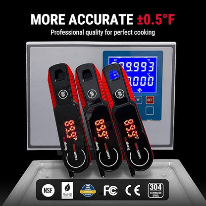 TempPro Lightning 1-Sec Instant Read Meat Thermometer, Kitchen Food Thermometer with 180° Rotating Display, IP67 Waterproof Cooking Thermometer for Deep Fry Smoker BBQ Grill (Previously ThermoPro) - Image 2