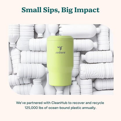 Reduce 4-in-1 Drink Cooler - Versatile Can & Bottle Holder with Vacuum Insulation - Keeps Drinks Cold Up to 4 Hours - Includes Bottle Opener - Fits Cupholders & Dishwasher Safe - 14oz - Cloud Blue