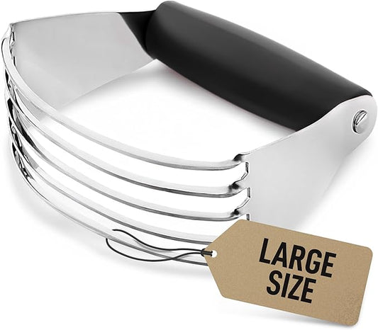 Zulay Kitchen Large 4-Inch Dough Blender Top Professional - Stainless Steel Pastry Cutter, Heavy Duty Dough Cutter With Blades, Pastry Blender And Butter Cutter - Pastry Cutter For Baking (Black) by ZulayKitchen