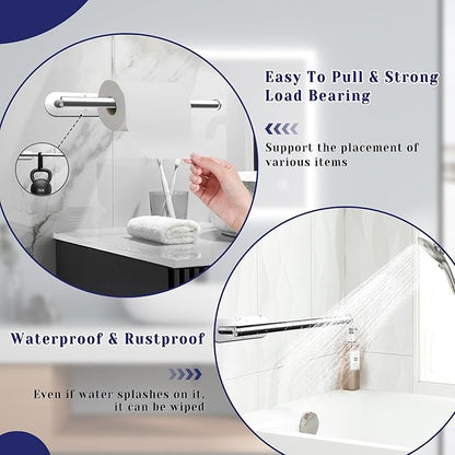 Paper Towel Holder, Self Adhesive or Drilling Paper Towel Holder Under Cabinet, Stainless Steel Paper Towel Holders Wall Mount for Kitchen, Bathroom, Sink, Pantry, Fridge (Sliver) - Image 4