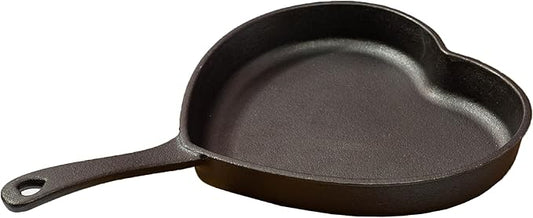 Paris Hilton Pre-Seasoned Cast Iron Heart Skillet Pan, Heavy-Duty Frying Pan for Cooking, Baking & Searing, Oven Safe, Stovetop Compatible, 10-Inch by TheWorldofParisHilton