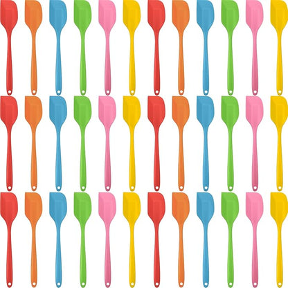 Irenare 36 Pcs Mini Silicone Spatulas Bulk 8.3 Inch Heat Resistant Scrapers Rubber Spatulas Seamless Design Non Stick Flexible for Kitchen Use Cooking Baking Mixing by Irenare