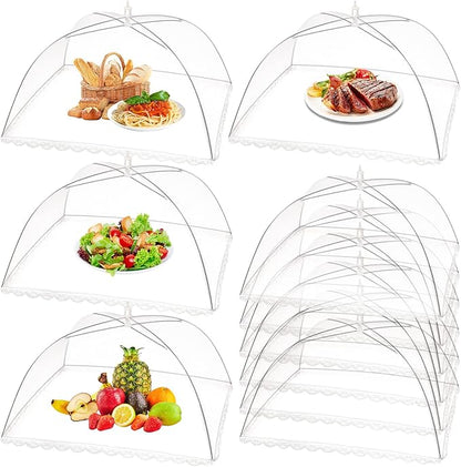 10 Pack Food Cover Tents, Food Covers for Outdoors, Pop-Up Tents, Mesh Tent, Reusable and Collapsible Outdoor Picnic Covers Net, Suit for Parties Picnics, BBQs, Fruit Cover by ZAUGONTW