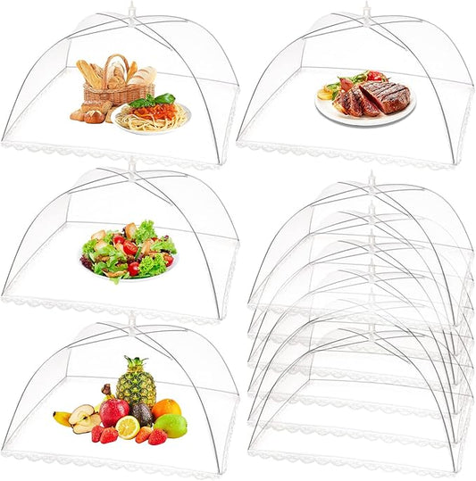 10 Pack Food Cover Tents, Food Covers for Outdoors, Pop-Up Tents, Mesh Tent, Reusable and Collapsible Outdoor Picnic Covers Net, Suit for Parties Picnics, BBQs, Fruit Cover by ZAUGONTW