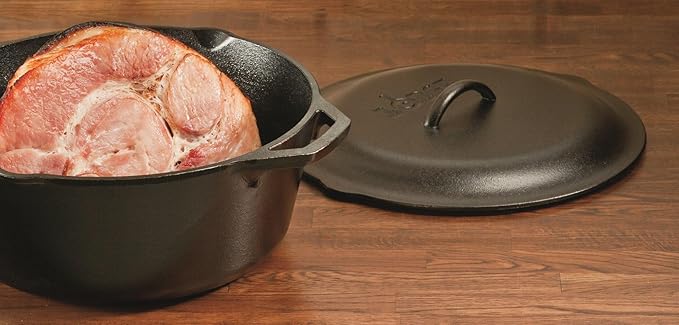 Lodge Cast Iron Dutch Oven - Loop Handle Cooking Vessel - Even Heat Retention - Oven-Safe, Versatile Pot - 7 Quart - Image 4