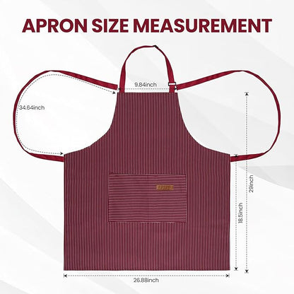 Serrenf 2 Pack Apron, Cooking Kitchen Aprons, Adjustable Bib Apron with 2 Pockets for Men Women Chef Apron - Image 5