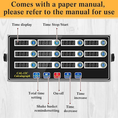 Relaxweex 1 Pack Commercial 12 Channel Digital Kitchen Timer, Multi-Countdown Timer with Loud Alarm & Large LCD Display, Wall Mount or Countertop for Restaurant, Fry Station, Baking & Lab Use - Image 3