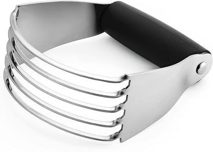 Spring Chef Dough Blender, Top Professional Pastry Cutter with Heavy Duty Stainless Steel Blades, Medium Size, Black by SpringChef