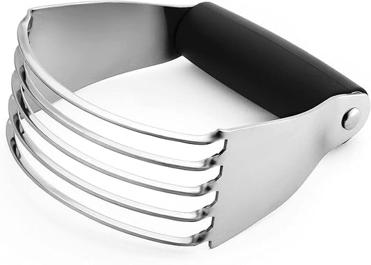 Spring Chef Dough Blender, Top Professional Pastry Cutter with Heavy Duty Stainless Steel Blades, Medium Size, Black by SpringChef