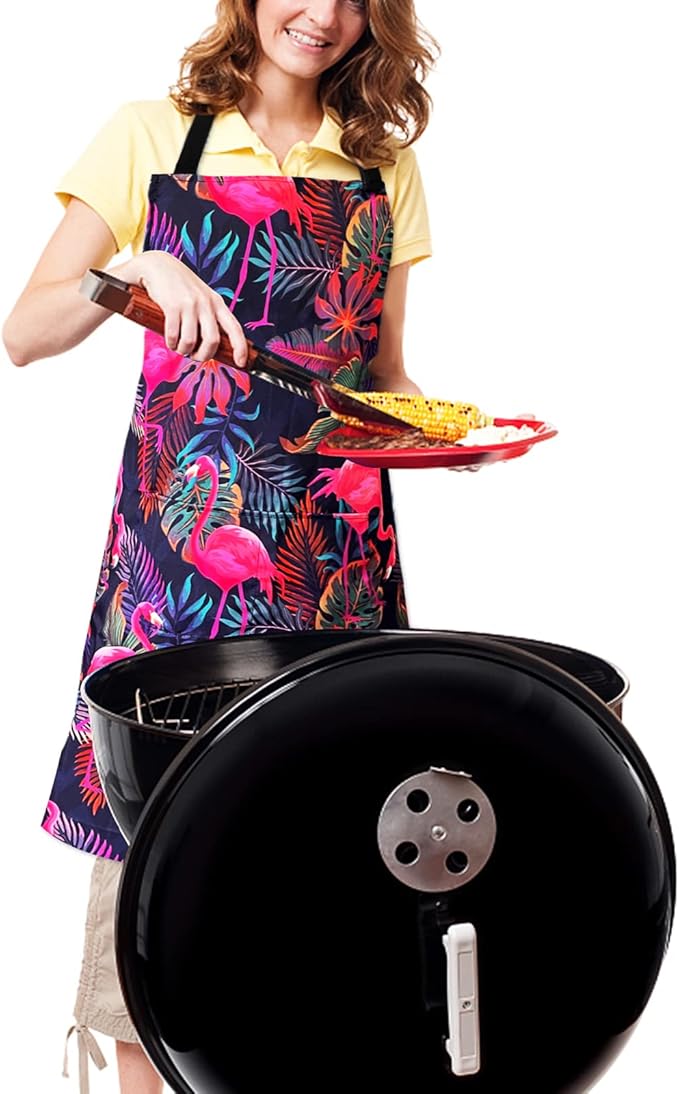 Adjustable Waterproof Apron Bib Apron with 2 Pockets Cooking Kitchen Aprons for Women Men Chef