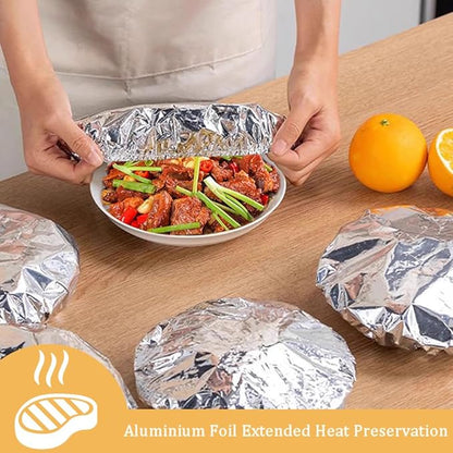 Ouliget Repeatable Film Insulation Cover,Aluminium Foil Elastic Food Bowl Storage Covers,Food Fresh Keeping Bags for Sandwich Wraps Burritos BBQ Cooking Storing Food,20 Pieces - Image 2