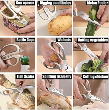 2 Pcs Heavy Duty Kitchen Shears for Food, Come Apart Design & Dishwasher Safe, Multi-function Kitchen Scissors set, Stainless Steel Food Cooking Scissors, No Magnetic Holder