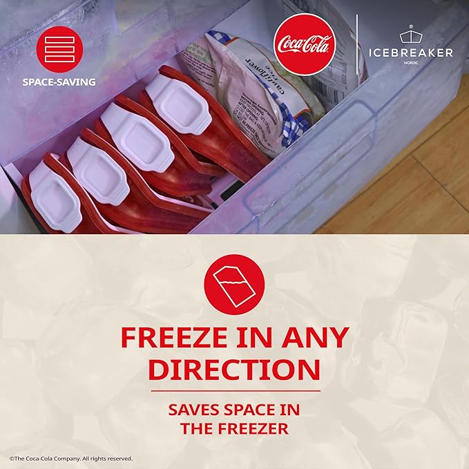 ICEBREAKER Nordic POP Ice Cube Tray With Lid and Coca-Cola® Design - NO SPILL Ice Cube Trays For Freezer - NO TOUCH Trays For Freezer With Lid - Make And Serve 18 Ice Cube Without Touching the Ice - Image 4