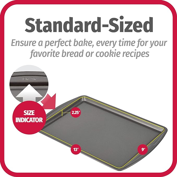 GoodCook Everyday Nonstick Carbon Steel 13” x 9” Baking Sheet Set, 3 Pack – Standard-Sized Carbon Steel Cooking Pans, Bakeware Set, Cookie Sheets for Baking, Oven Pan Set - Image 6