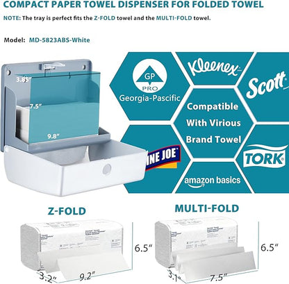 Folded Paper Towel Dispenser Wall: Modunful Compact ABS Dispenser with Clear Window - Holds 200 C-Fold & Multi-Fold Towels for Home Bathroom Kitchen - Image 6