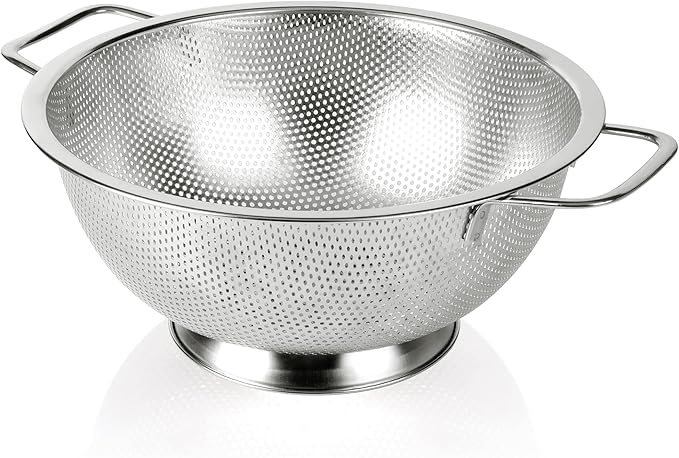 Gulex Colander Stainless Steel 5-Quart, Strainer for Kitchen Food, Dishwasher Safe by Gulex