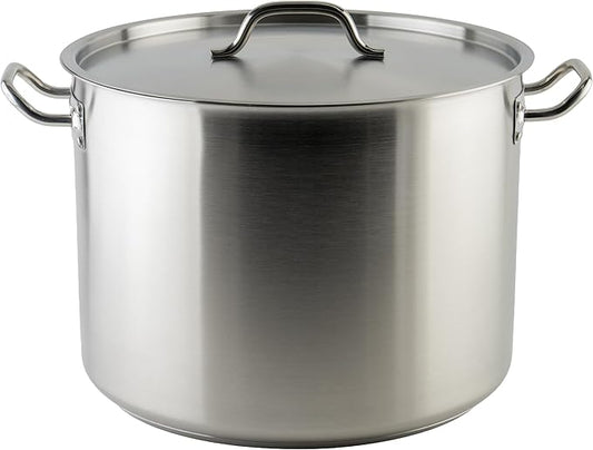 Winware SST-40 Stainless Steel 40 Quart Stock Pot with Cover by Winco
