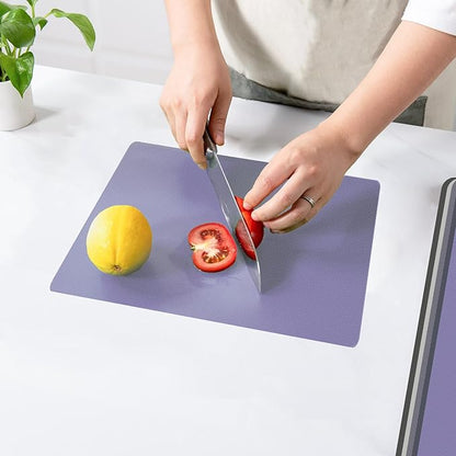 WK Flexible Plastic Cutting Boards for Kitchen Set of 10, Plastic Cutting Mats with Hole, Color Coded Cutting Board, Nonslip, BPA Free, Dishwasher Safe, Multi Size - Image 6