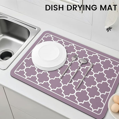 WISELIFE Dish Drying Mat Super Absorbent Drying Mat Large Dish Drying Mats for Kitchen Counter Easy Clean Dish Mat Kitchen Drying Mat16"x 24" Stylish Purple - Image 7