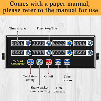 Relaxweex 1 Pack Commercial 8 Channel Digital Kitchen Timer, Multi-Countdown Timer with Loud Alarm & Large LCD Display, Wall Mount or Countertop for Restaurant, Fry Station, Baking & Lab Use - Image 6