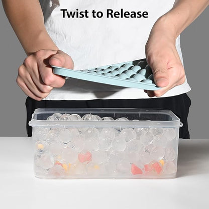 Ice Cube Trays with Lid and Bin, 1.0 IN Small Round Ice Cube Mold - 3 Pack(35 per Tray) Easy Release Stackable Ice Ball Maker Iced Bucket Kits, Circle Ice Tray for Cocktail, Whiskey & Drinks,BPA-Free - Image 6
