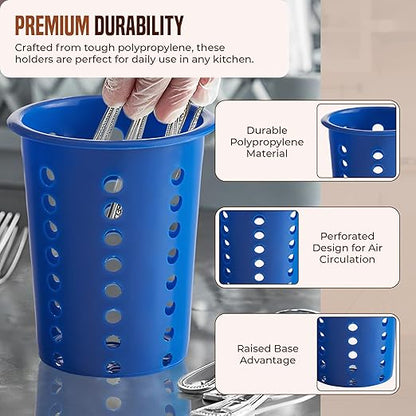 OCS Parts Perforated Utensil Drying Cups | Blue | Set of 3 | Plastic Flatware Holder Cylinders for Kitchen Counter Organization - Image 4