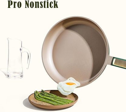 CAROTE Pots and Pans Set Non stick, 18pcs NonStick Kitchen Set Induction Cookware Non-toxic Cooking Set, Dishwasher/Oven Safe,Cookware Set,Green - Image 4