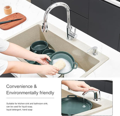 GAGALIFE Kitchen Sink Soap Dispenser - Sink Soap Dispenser Pump with 40" Silicone Extension Tube Kit (Chrome), Say Goodbye to Frequent Refills G080-1C